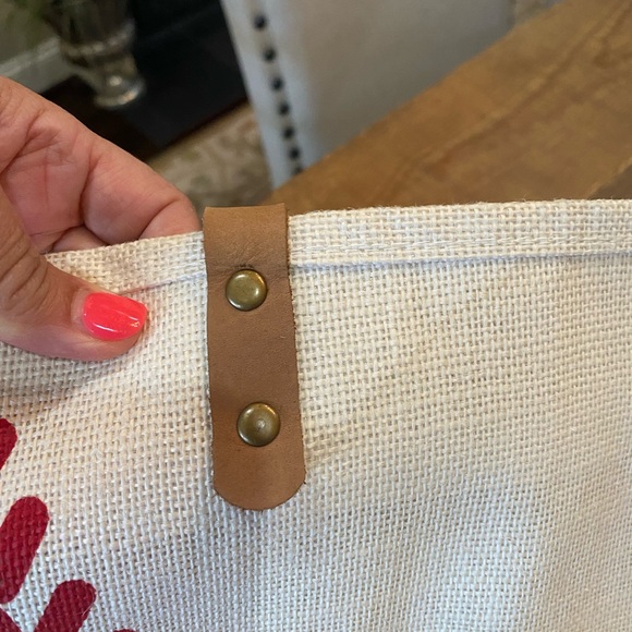 Burlap Baseball Bag, White/Red - Picture 11 of 15